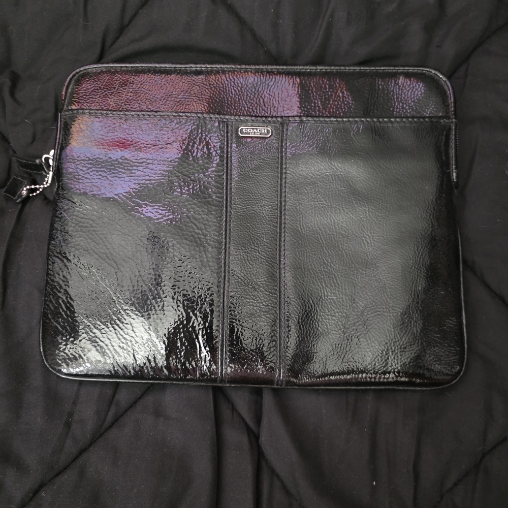 Coach Black Leather Tablet Sleeve
